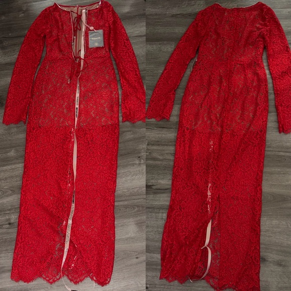❤️‍🔥Firm Price❤️‍🔥House of CB Lisandra red lace maxi dres - Picture 5 of 16